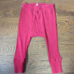 Kate Quinn Red Ribbed Leggings with Adjustable Waist